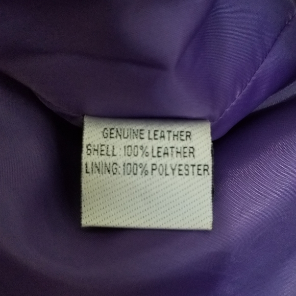 Vintage LA-ROSE Purple Leather Zip Up Jacket Size Small - Picture 11 of 16